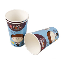 Hot-selling biodegradable custom logo hot take away coffee paper cups with lids and straws